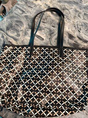 VIRAL A New Day Black Geometric Pattern Tote Bag